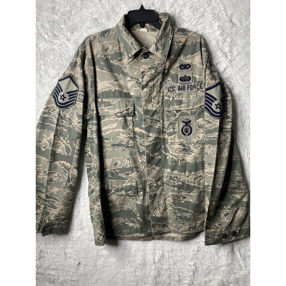 USAF US Air Force Utility Coat Camo Jacket Shirt Digital Green Tan 48L